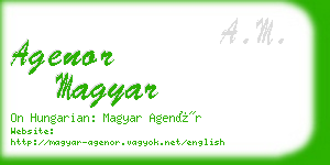 agenor magyar business card
